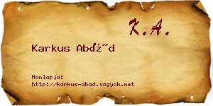 Karkus Abád névjegykártya